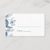 ダスティブルーウォーター色のフローラ結婚ズ プレイスカード (正面)