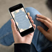 ダスティブルーウォーター色のフローラ結婚ズ 招待状