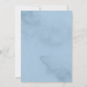 ダスティブルーウォーター色のフローラ結婚ズ 招待状 (裏面)