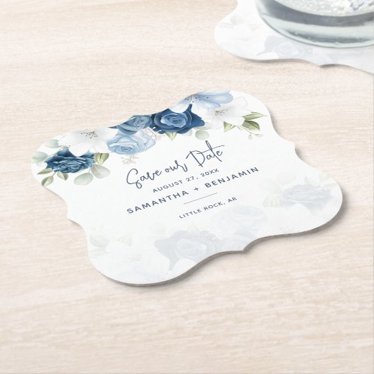 ダスティブルーウォーター色救フローラの日付 ペーパーコースター (アングル)