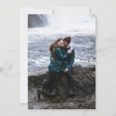 ダスティブルーウォーター離れカラーモノグラム結婚ズ 招待状 (裏面)