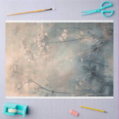 ダスティブルーエテリアール自然植物学背景 薄葉紙 (クラフト)