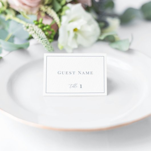 ダスティブルーエレガモダンントウェディングエスコートカード テーブルナンバー