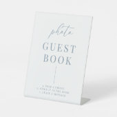 ダスティブルーエレガモダンントウェディングフォトゲストブック 台座サイン (正面)