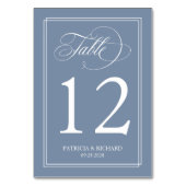 ダスティブルーエレガントな結婚式 テーブルナンバー (裏面)