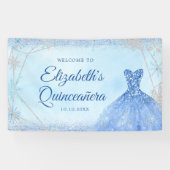 ダスティブルーエレガントウィンタースノーフレークキンセアニラ 横断幕 (横)