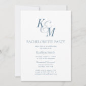 ダスティブルーエレガントクラシックバチェロレッテ 招待状 (正面)
