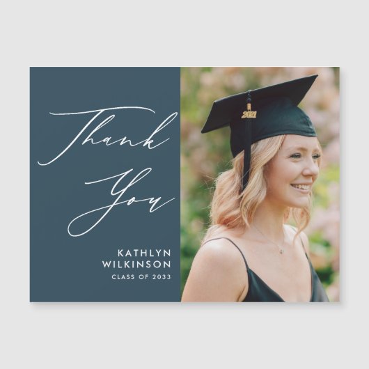 ダスティブルーエレガントスクリプト卒業ありがとう (正面)