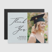 ダスティブルーエレガントスクリプト卒業ありがとう (正面/裏面)