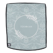 ダスティブルーエレガントダマスクバパーソナライズされたックパック バックパック (取り外し可フェース)