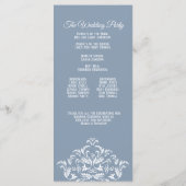 ダスティブルーエレガントダマスクプログラムラックカード プログラム (裏面)