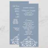 ダスティブルーエレガントダマスクプログラムラックカード プログラム (正面/裏面)