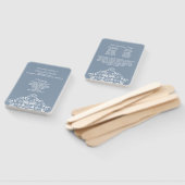 ダスティブルーエレガントダマスク結婚式プログラムファン ハンドファン (組立なし)