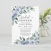 ダスティブルーエレガントフローラボホバラブライダルシャワー 招待状 (スタンド正面)