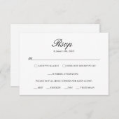 ダスティブルーエレガントフローラモノグラムクレスト 出欠カード (正面/裏面)