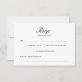 ダスティブルーエレガントフローラモノグラムクレスト 出欠カード (正面)