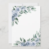 ダスティブルーエレガントフローラ素朴リハーサル 招待状 (裏面)