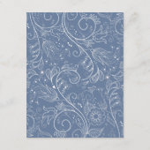 ダスティブルーエレガントフローラ結婚の詳細 エンクロージャーカード (裏面)