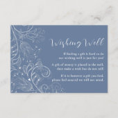 ダスティブルーエレガントフローラ結婚の願い井戸 エンクロージャーカード (正面)