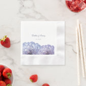 ダスティブルーエレガントフローラ結婚ズ 縁ありカクテルナプキン (インサイチュ)