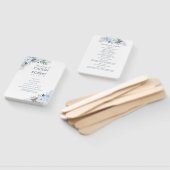 ダスティブルーエレガントフローラ結婚式 プログラム ハンドファン (組立なし)