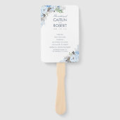 ダスティブルーエレガントフローラ結婚式 プログラム ハンドファン (正面)