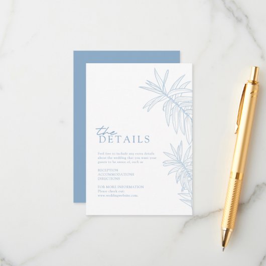 ダスティブルーエレガントボタニカル離れ詳細 エンクロージャーカード (正面/裏面インサイチュ)