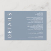 ダスティブルーエレガントミモダンミラ結婚リスト エンクロージャーカード (正面)