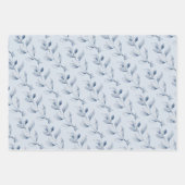 ダスティブルーエレガントユーカリ結婚の贈り物 ラッピングペーパーシート (正面3)