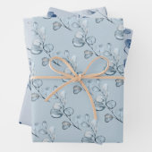 ダスティブルーエレガントユーカリ結婚の贈り物 ラッピングペーパーシート (インサイチュ)