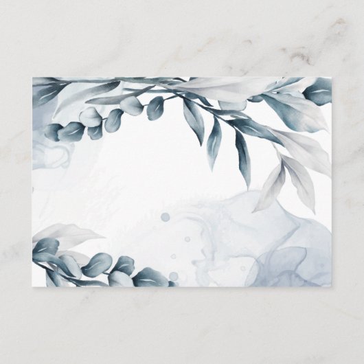 ダスティブルーエレガントユーカリ結婚ス詳細 エンクロージャーカード (裏面)