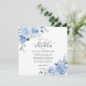 ダスティブルーエレガントライトボタニカルブライダルシャワー 招待状 (スタンド正面)