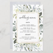 ダスティブルーエレガント金ゴールド素朴のメ結婚ニュー・カード (正面/裏面)