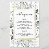 ダスティブルーエレガント金ゴールド素朴のメ結婚ニュー・カード (正面)