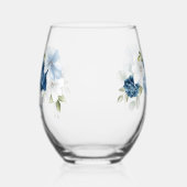 ダスティブルーエレガント開花ス結婚クリプトの花嫁 ステムなしワイングラス (左)