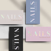 ダスティブルーオエレガントパールホログラフィック爪、 ネイル 名刺