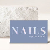 ダスティブルーオエレガントパールホログラフィック爪、 ネイル 名刺
