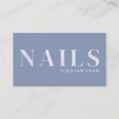 ダスティブルーオエレガントパールホログラフィック爪、 ネイル 名刺 (正面)