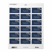 ダスティブルーオータムボホウェディングRSVP住所 シール (フルシート)