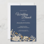 ダスティブルーオータムボホー結婚ズブランチ招待状 招待状 (正面)