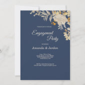 ダスティブルーオータムボホ婚約パーティ招待状 招待状 (正面)