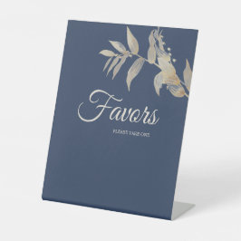 ダスティブルーオータムボホ結婚式の引き出物 台座サイン