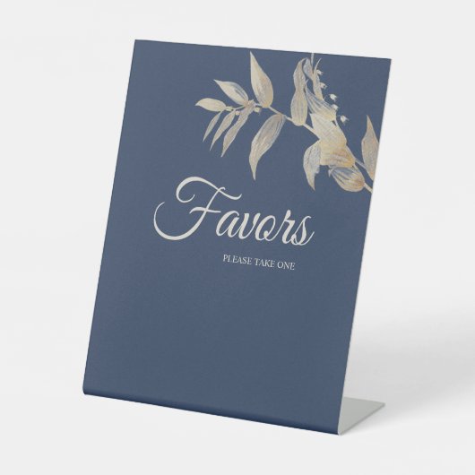 ダスティブルーオータムボホ結婚式の引き出物 台座サイン (正面)
