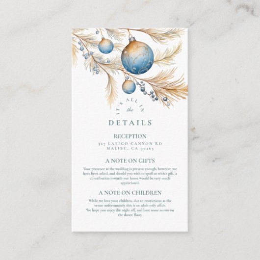 ダスティブルーオーナメント結婚ズ エンクロージャーカード (正面)