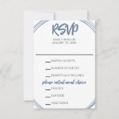 ダスティブルーオーバルウェディングRSVPカード 出欠カード (正面)