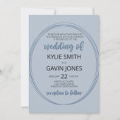 ダスティブルーオーバル結婚式招待状 招待状 (正面)