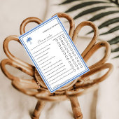 ダスティブルーオーバーまたはブライダルシャワーゲームカードの下 案内状