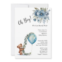 ダスティブルーオ男の子私たちは赤ちゃんシャワーを待つことができる