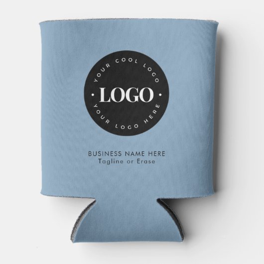 ダスティブルーカスタムビジネス会社ロゴ文字 缶クーラー (正面)