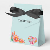 ダスティブルーカラフルフローラフェスタメキシ結婚カン フェイバーボックス (正面サイド)